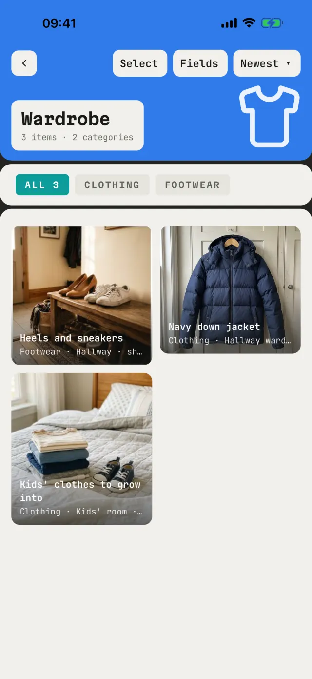The Wardrobe catalog with clothes and shoes
