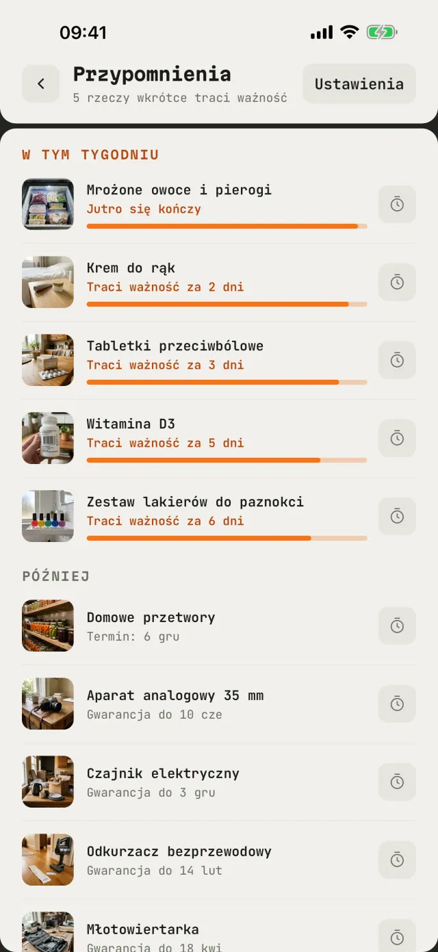 Przypomnienia o rzeczach, którym kończy się termin